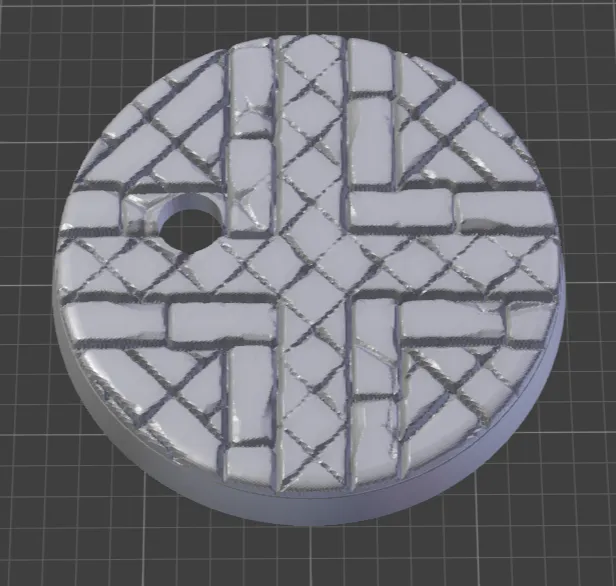 A base with a cut in it.