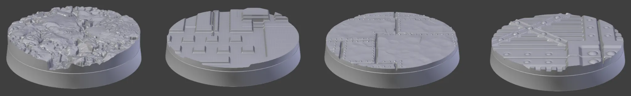 Some example bases with edge blend disabled.