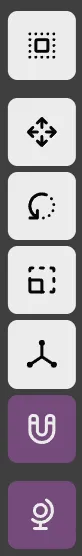 The toolbar for transforming decorations