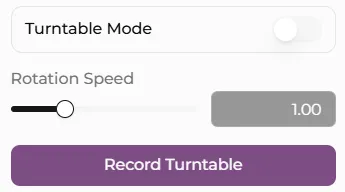 The Basemancer Turntable Mode panel with its recording control